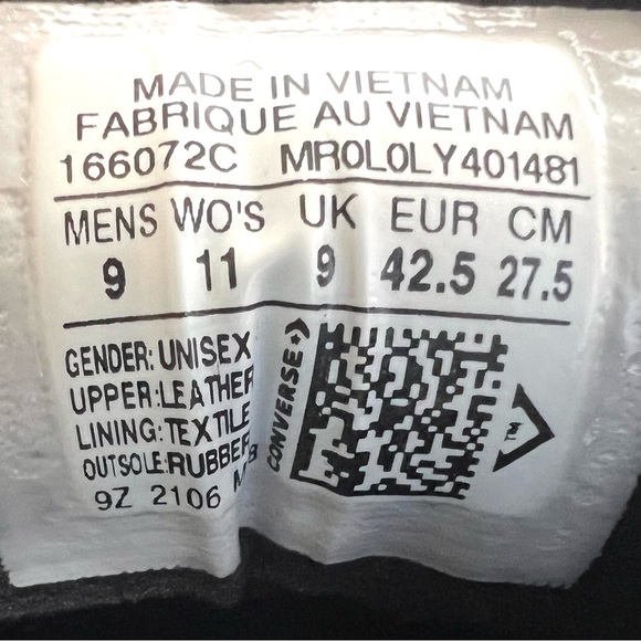 Converse Chuck Taylor All Star Street Mid Leather Sneaker, 166072C Sizes 9 Mason - Picture 8 of 16